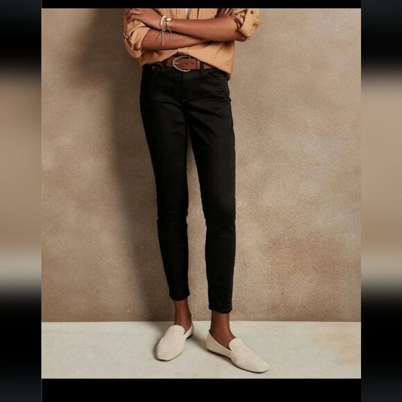 NWT Mid Rise Fade Resist Skinny Jeans 25P Black F918 - Picture 2 of 6